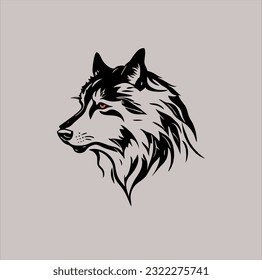 wolf head vector illustration image. linear style