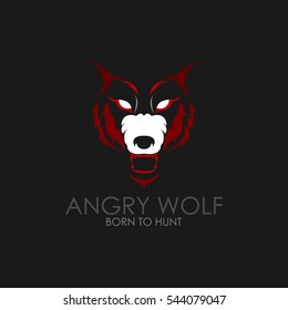 Wolf head Vector Illustration logo. Illustration of fox head with flat style