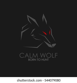 Wolf head Vector Illustration logo. Illustration of fox head with flat style