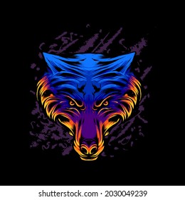 Wolf head vector Illustration. Suitable for t shirt, print and apparel