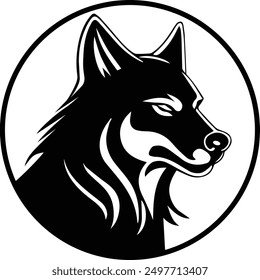 wolf head vector, illustration of wolf head, wolf t shirt design, dog head logo	