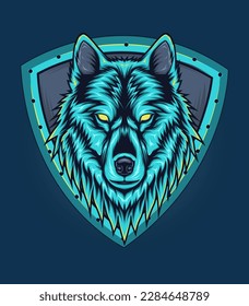 Wolf head Vector illustration. Wolf Vintage Logo