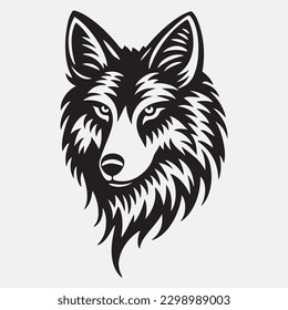 Wolf head Vector illustration. Wolf Vintage Logo