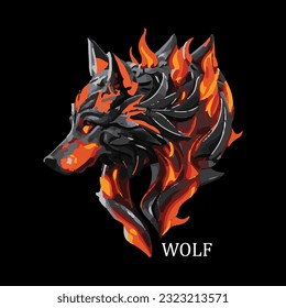 Wolf head Vector illustration. Wolf Vintage Logo Stock Vector.