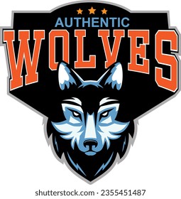 Wolf head Vector illustration. Wolf Vintage Logo Stock Vector.
