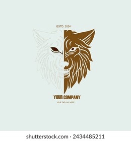 Wolf head Vector illustration. Wolf Vintage Logo Stock Vector.