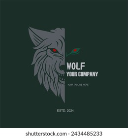 Wolf head Vector illustration. Wolf Vintage Logo Stock Vector.