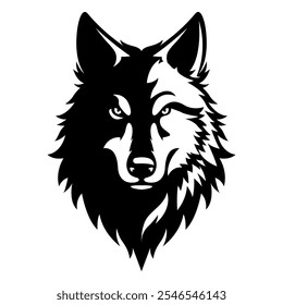 Wolf head Vector illustration. Wolf Vintage Logo Design Stock Vector.