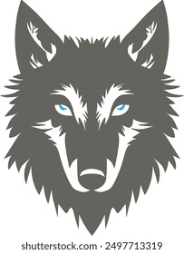 wolf head vector, wolf logo, gray wolf logo, husky dog logo	