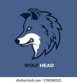 ilustración del logotipo del vector de cabeza de lobo