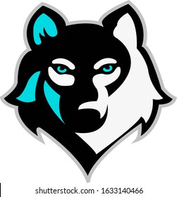Wolf head vector logo mascot design illustration e sport