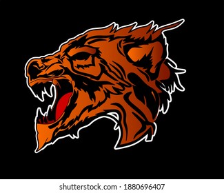wolf head vector, for logos and icons.
