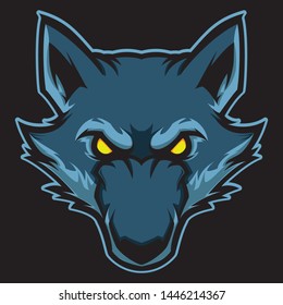 wolf head vector mascot template esport team