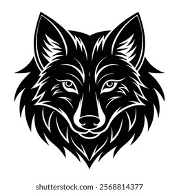 Wolf head vector silhouette art illustration