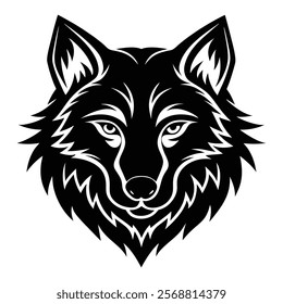 Wolf head vector silhouette art illustration