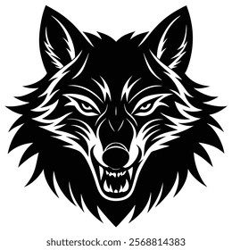 Wolf head vector silhouette art illustration