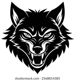 Wolf head vector silhouette art illustration