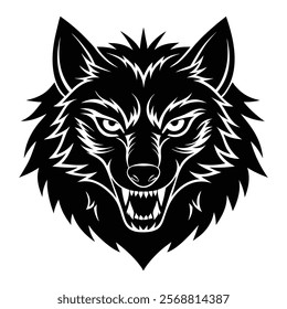 Wolf head vector silhouette art illustration