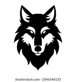 Wolf Head vector silhouette logo style art design illustration