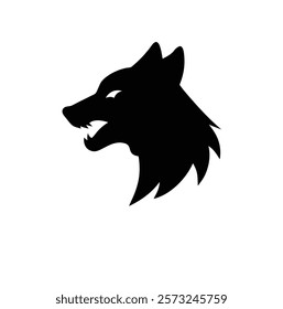 A wolf head vector silhouettes illustration