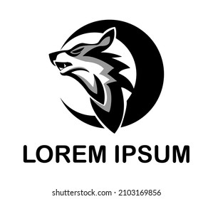 Wolf head Vintage Logo Stock Vector 