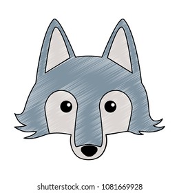 Wolf head wild animal scribble