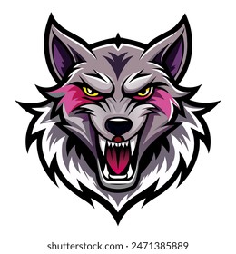 Wolf heads mascot logo design illustration vector