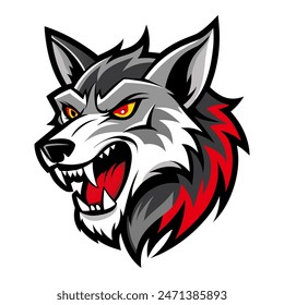 Wolf heads mascot logo design illustration vector