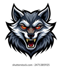 Wolf heads mascot logo design illustration vector