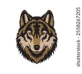 Wolf head.vector illustration on white background