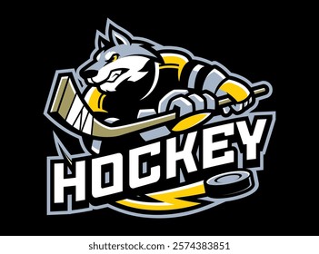 WOLF HOCKEY SPORT MASCOT LOGO