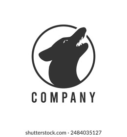 Wolf howl head logo simple template