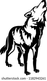 Wolf Howl Shadow, wild carnivore animal