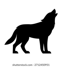 Wolf Howl Silhouette. Wolf Vektor schwarz