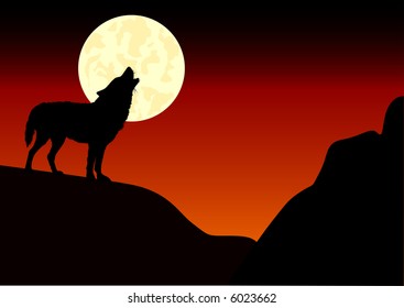 Wolf howlin at the moon