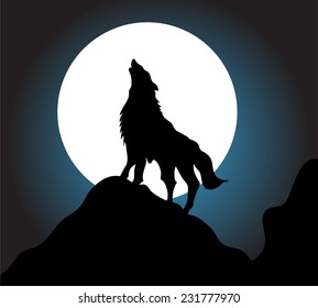 Wolf Howling Background Stock Vector (Royalty Free) 231777970 ...