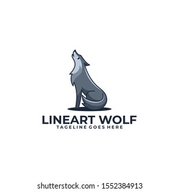 Wolf Howling Colorful Design Illustration Vector Template. Suitable for Creative Industries, Multimedia, Entertainment, Education, Social, Cooperation, Shops, and other related businesses.