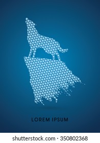 Wolf howling, designed using line triangle pattern graphic vector.
