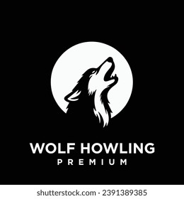 Wolf howlingkopf Logo Symbol-Design-Illustrationsvorlage