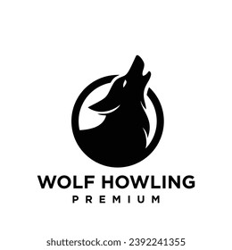 Wolf howlingkopf Logo Symbol-Design-Illustrationsvorlage