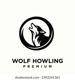 Wolf howlingkopf Logo Symbol-Design-Illustrationsvorlage