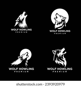 Wolf howlingkopf Logo Symbol-Design-Illustrationsvorlage