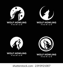 Wolf howlingkopf Logo Symbol-Design-Illustrationsvorlage