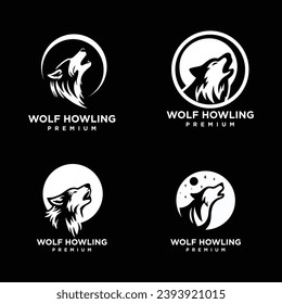 Wolf howlingkopf Logo Symbol-Design-Illustrationsvorlage