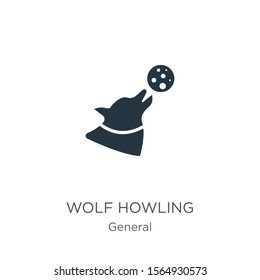 Wolf howling icon vector. Trendy flat wolf howling icon from general collection isolated on white background. Vector illustration can be used for web and mobile graphic design, logo, eps10