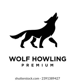 Wolf howling logo symbol-design-vorlage