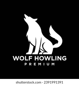 Wolf howling logo symbol-design-vorlage