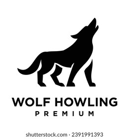 Wolf howling logo symbol-design-vorlage