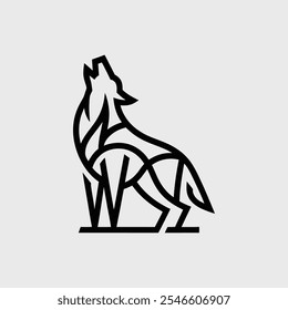 Wolf Howling Logo, Luxury Logo