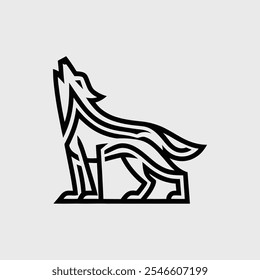 Wolf Howling Logo, Luxury Logo, Modern Logo